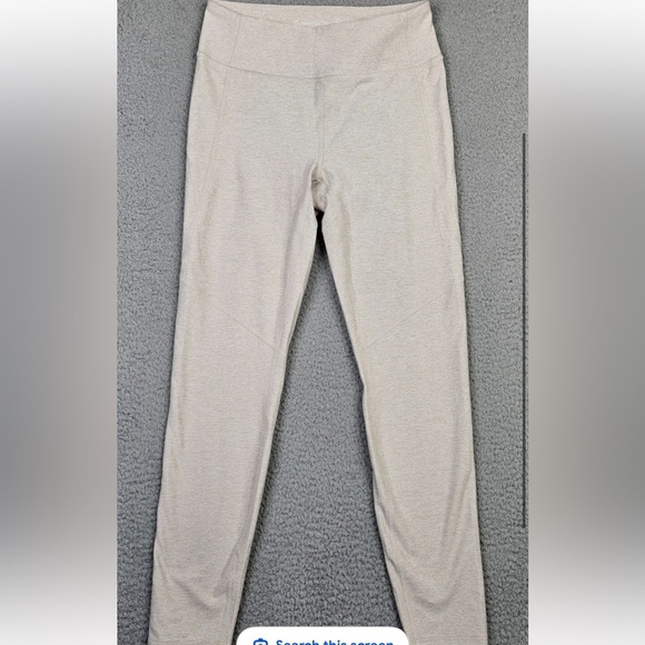 Outdoor Voices Leggings Womens Large Beige Pants Activewear Compression Yoga - Picture 1 of 9